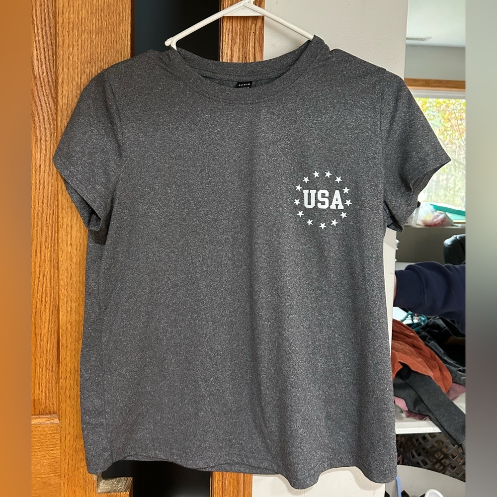 Gray USA Graphic T-Shirt